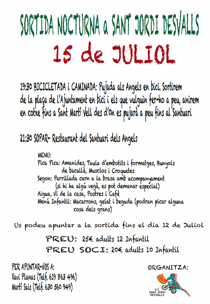 sortida nocturna sant jordi desvalls