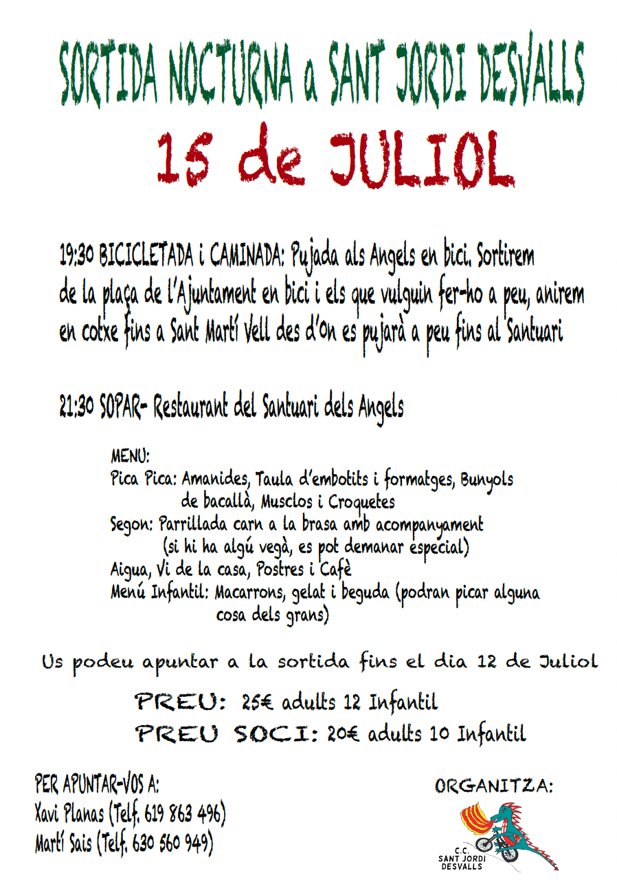 sortida nocturna sant jordi desvalls